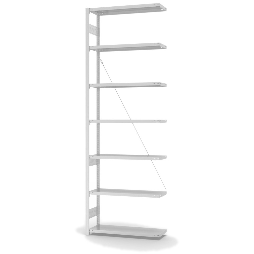 Lagerregal Fachbodenregal Metallregal Anbauregal Stecksystem RAL 7035 lichtgrau lackiert Lagerregal Fachbodenregal Metallregal Anbauregal Stecksystem RAL 7035 lichtgrau lackiert