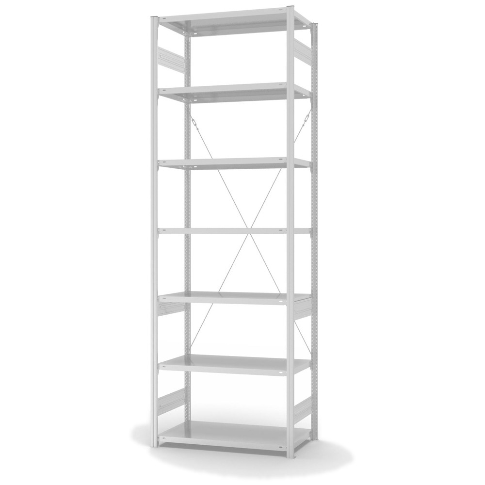 Lagerregal Fachbodenregal Metallregal Grundregal Stecksystem RAL 7035 lichtgrau lackiert Lagerregal Fachbodenregal Metallregal Grundregal Stecksystem RAL 7035 lichtgrau lackiert