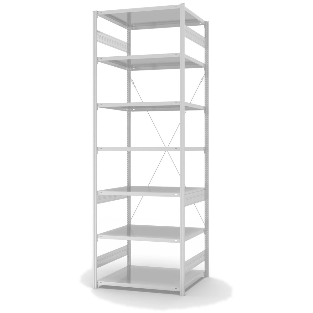 Lagerregal Fachbodenregal Metallregal Grundregal Stecksystem RAL 7035 lichtgrau lackiert Lagerregal Fachbodenregal Metallregal Grundregal Stecksystem RAL 7035 lichtgrau lackiert