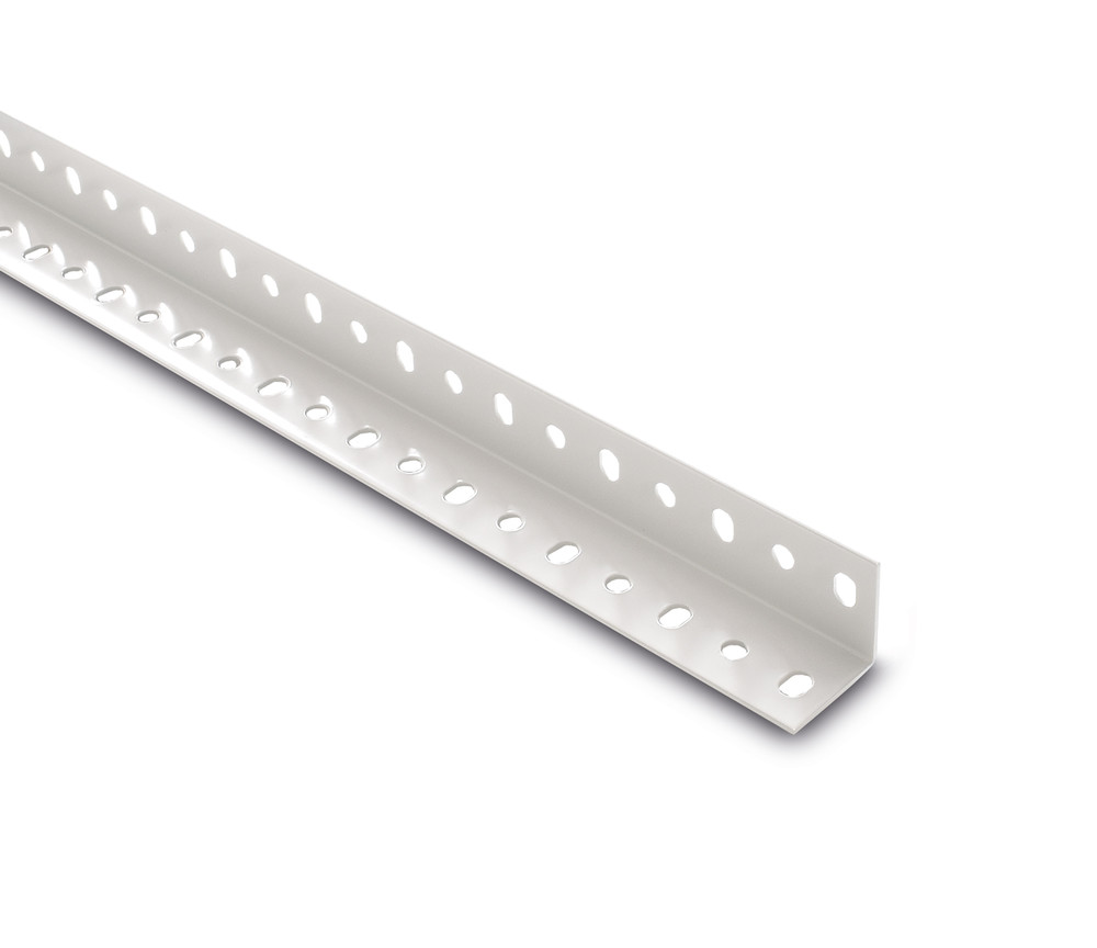Stahl Winkelprofil gelocht 42 x 42 x 2,0 mm - 2500 mm lang lichtgrau lackiert