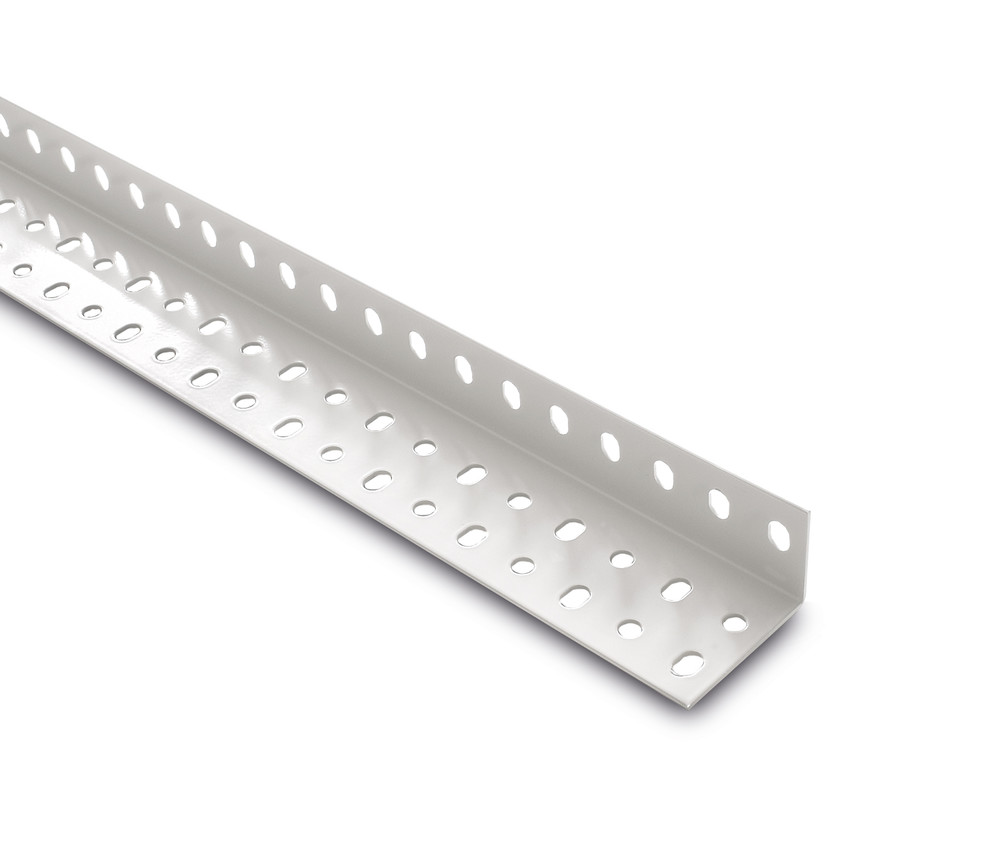 Stahl Winkelprofil gelocht 65 x 42 x 2,0 mm - 2000 mm lang lichtgrau lackiert