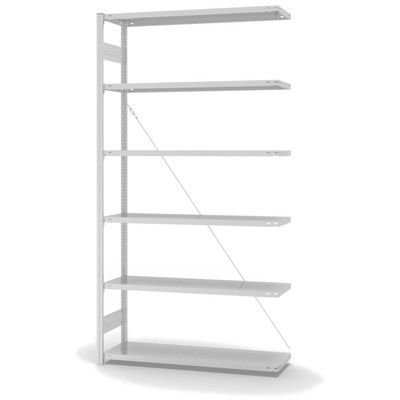 Produktbild: Lagerregal Fachbodenregal Metallregal Anbauregal Stecksystem RAL 7035 lichtgrau lackiert Produktbild: Lagerregal Fachbodenregal Metallregal Anbauregal Stecksystem RAL 7035 lichtgrau lackiert