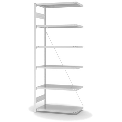 Produktbild: Lagerregal Fachbodenregal Metallregal Anbauregal Stecksystem RAL 7035 lichtgrau lackiert Produktbild: Lagerregal Fachbodenregal Metallregal Anbauregal Stecksystem RAL 7035 lichtgrau lackiert