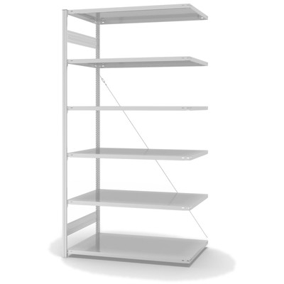 Produktbild: Lagerregal Fachbodenregal Metallregal Anbauregal Stecksystem RAL 7035 lichtgrau lackiert Produktbild: Lagerregal Fachbodenregal Metallregal Anbauregal Stecksystem RAL 7035 lichtgrau lackiert