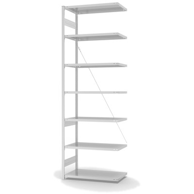 Produktbild: Lagerregal Fachbodenregal Metallregal Anbauregal Stecksystem RAL 7035 lichtgrau lackiert Produktbild: Lagerregal Fachbodenregal Metallregal Anbauregal Stecksystem RAL 7035 lichtgrau lackiert