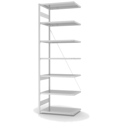 Produktbild: Lagerregal Fachbodenregal Metallregal Anbauregal Stecksystem RAL 7035 lichtgrau lackiert Produktbild: Lagerregal Fachbodenregal Metallregal Anbauregal Stecksystem RAL 7035 lichtgrau lackiert