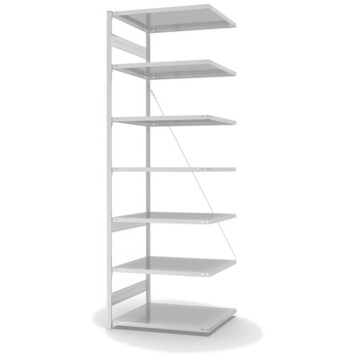 Produktbild: Lagerregal Fachbodenregal Metallregal Anbauregal Stecksystem RAL 7035 lichtgrau lackiert Produktbild: Lagerregal Fachbodenregal Metallregal Anbauregal Stecksystem RAL 7035 lichtgrau lackiert