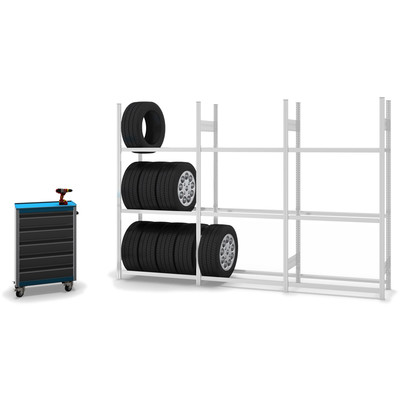 Produktbild: Reifenregal - Stahlregal Basisfeld 1060 mm breit Produktbild: Reifenregal - Stahlregal Basisfeld 1060 mm breit