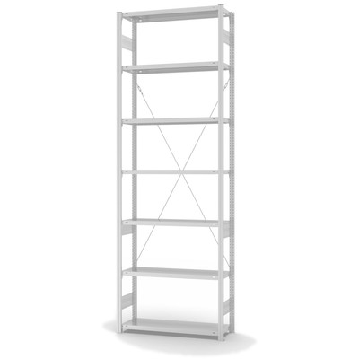 Produktbild: Lagerregal Fachbodenregal Metallregal Grundregal Stecksystem RAL 7035 lichtgrau lackiert