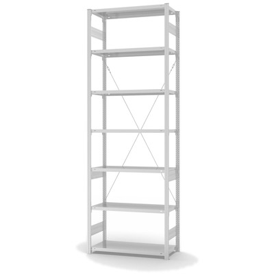 Produktbild: Lagerregal Fachbodenregal Metallregal Grundregal Stecksystem RAL 7035 lichtgrau lackiert