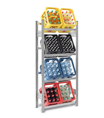 Produktbild: Getränkeregal Getränkekistenregal Stecksystem Grundregal 4 Ebenen verzinkt Produktbild: Getränkeregal Getränkekistenregal Stecksystem Grundregal 4 Ebenen verzinkt