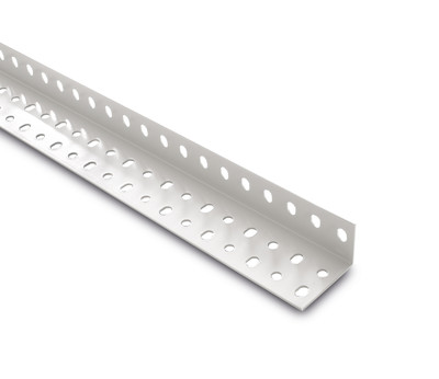 Produktbild: Stahl Winkelprofil gelocht 65 x 42 x 2,0 mm - 2500 mm lang lichtgrau lackiert